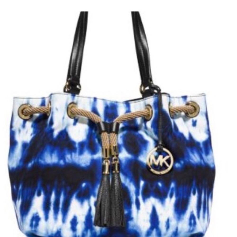 Michael Kors Large Blue and White Tie Die Large Tote